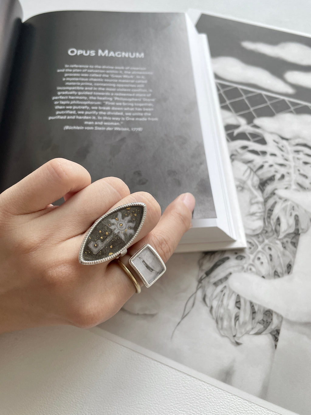 Sun Key Silver-Plated Ink Ring