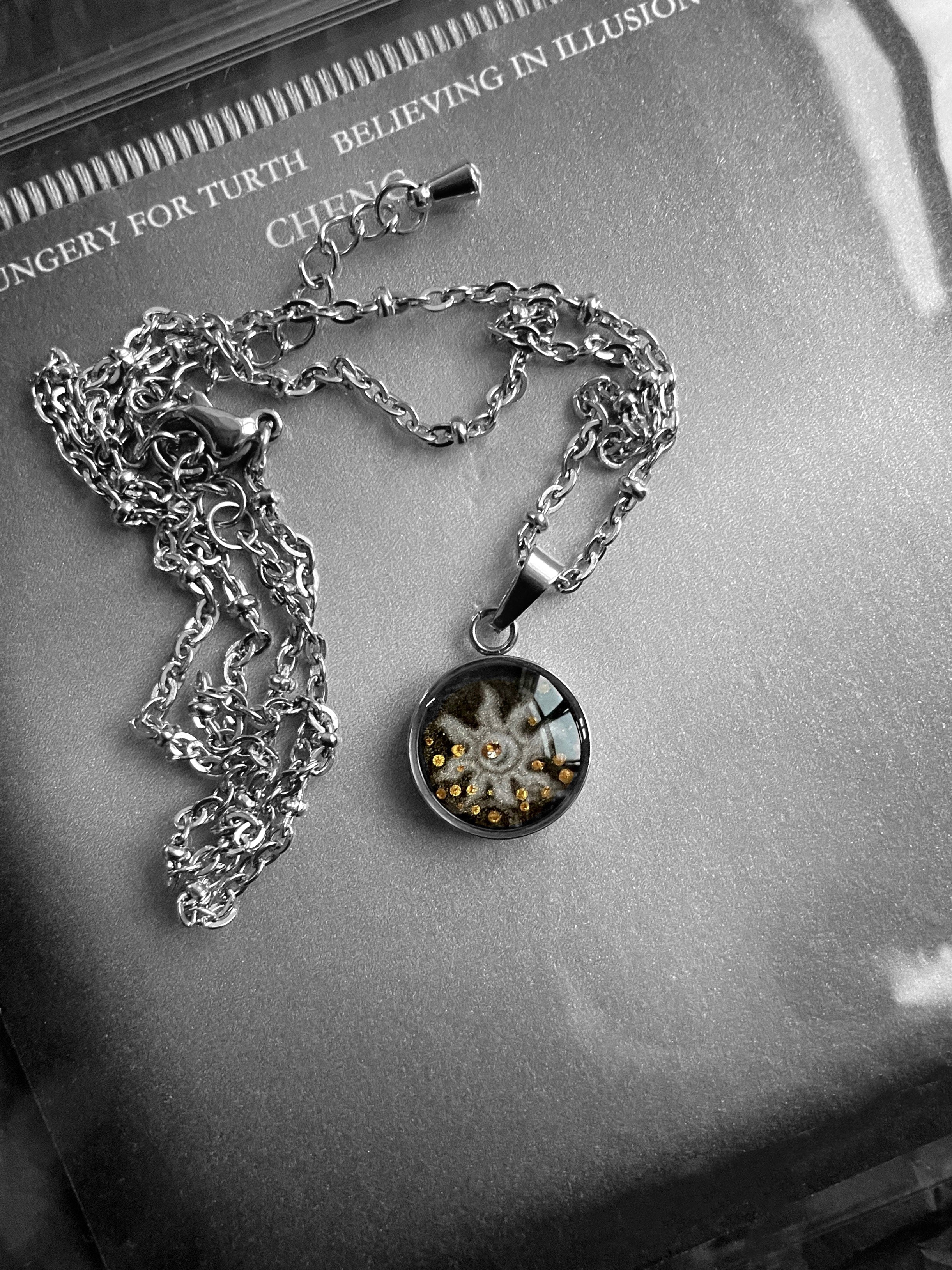 Hand-drawn Ink Painting Necklace