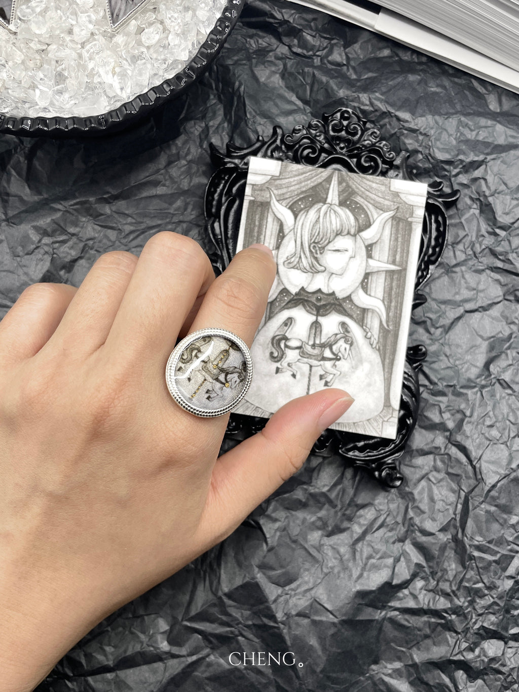 Carousel Ink Silver-Plated Ring