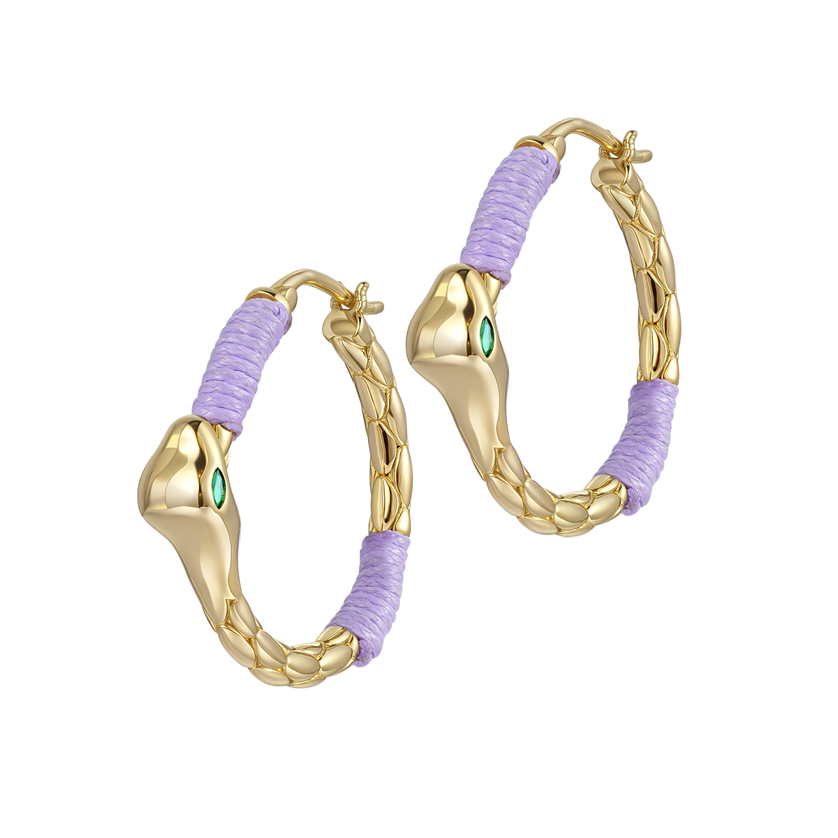 Violet Serpent Hoop Earrings