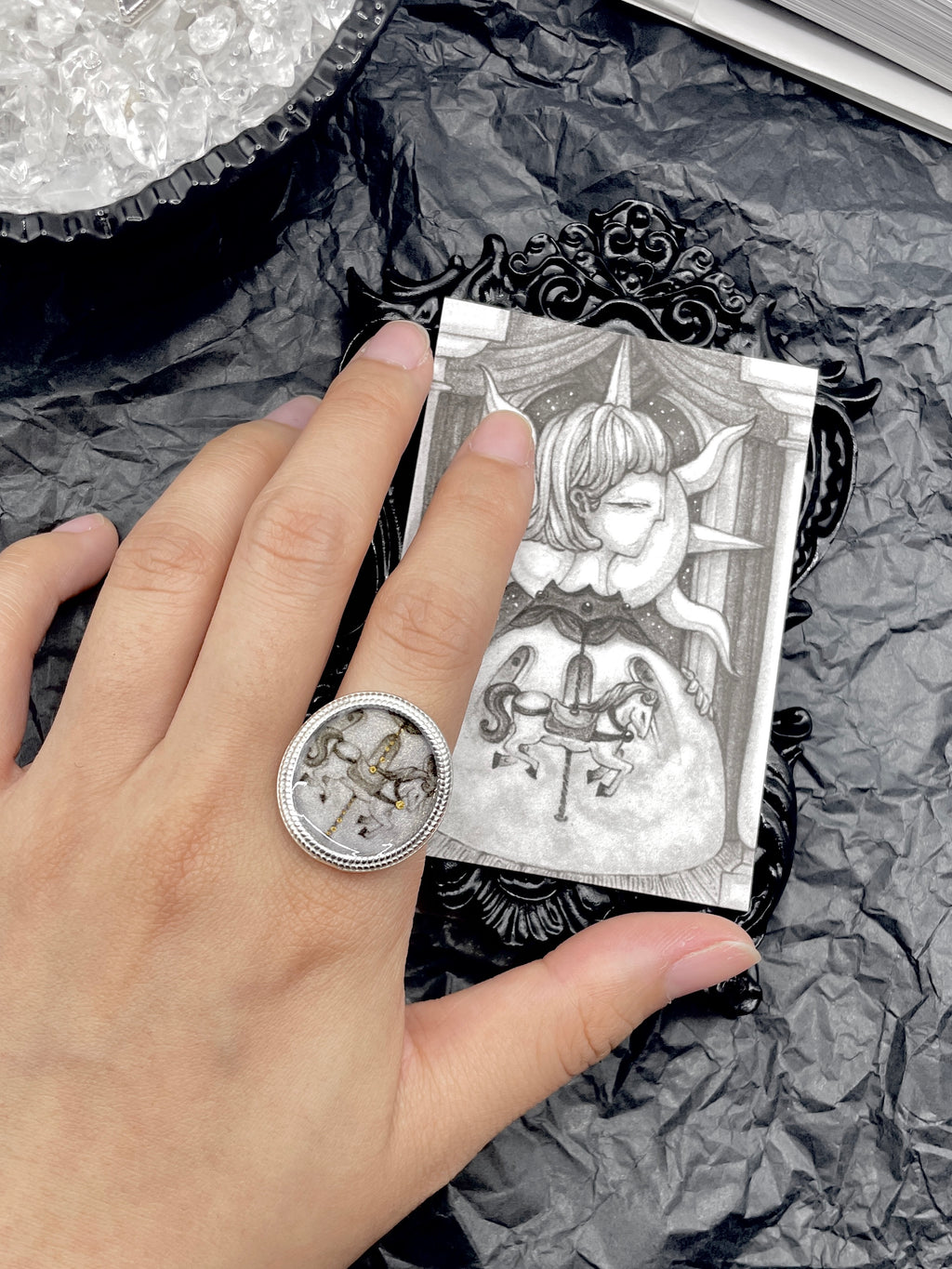 Carousel Ink Silver-Plated Ring