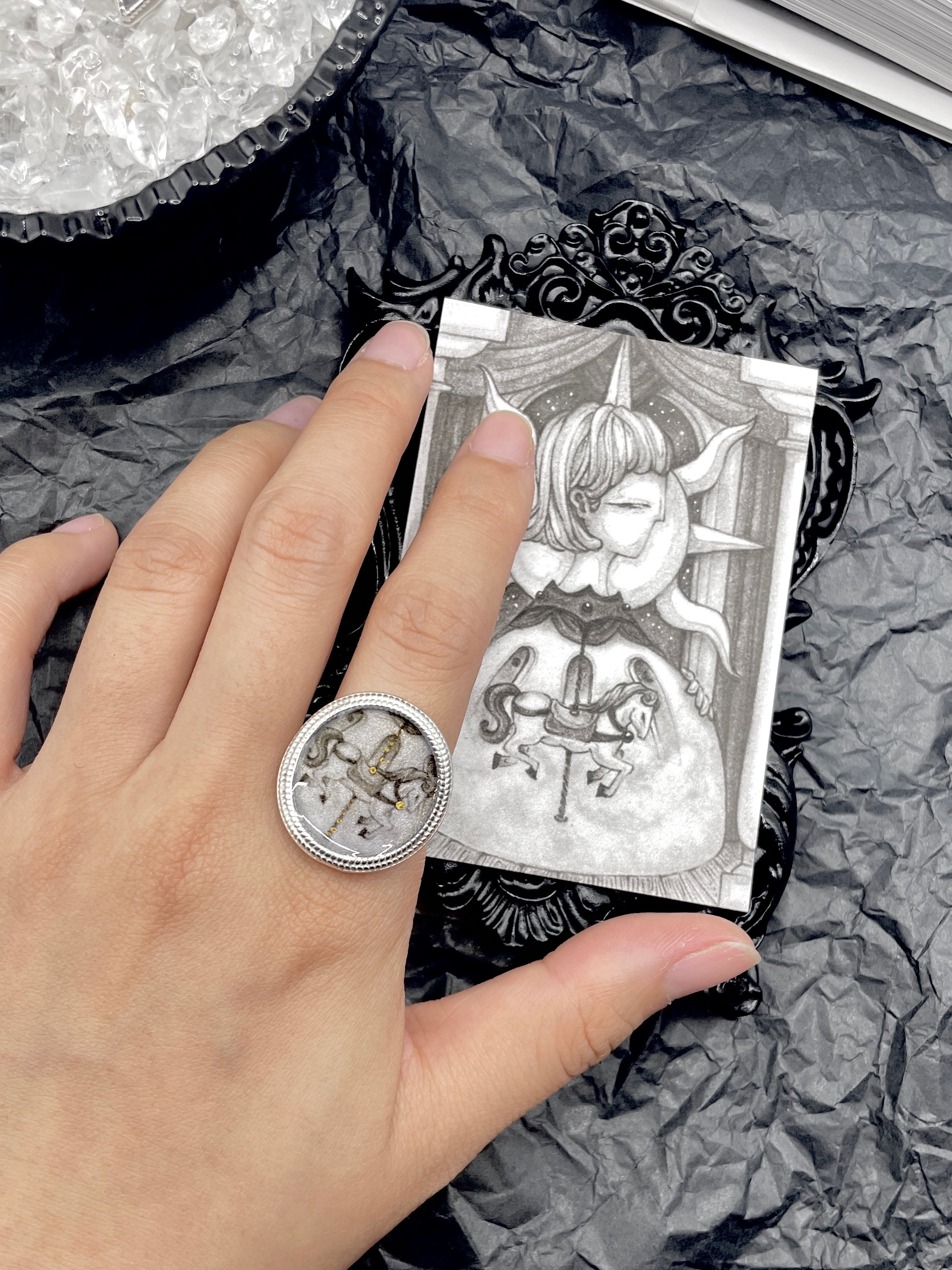 Carousel Ink Silver-Plated Ring