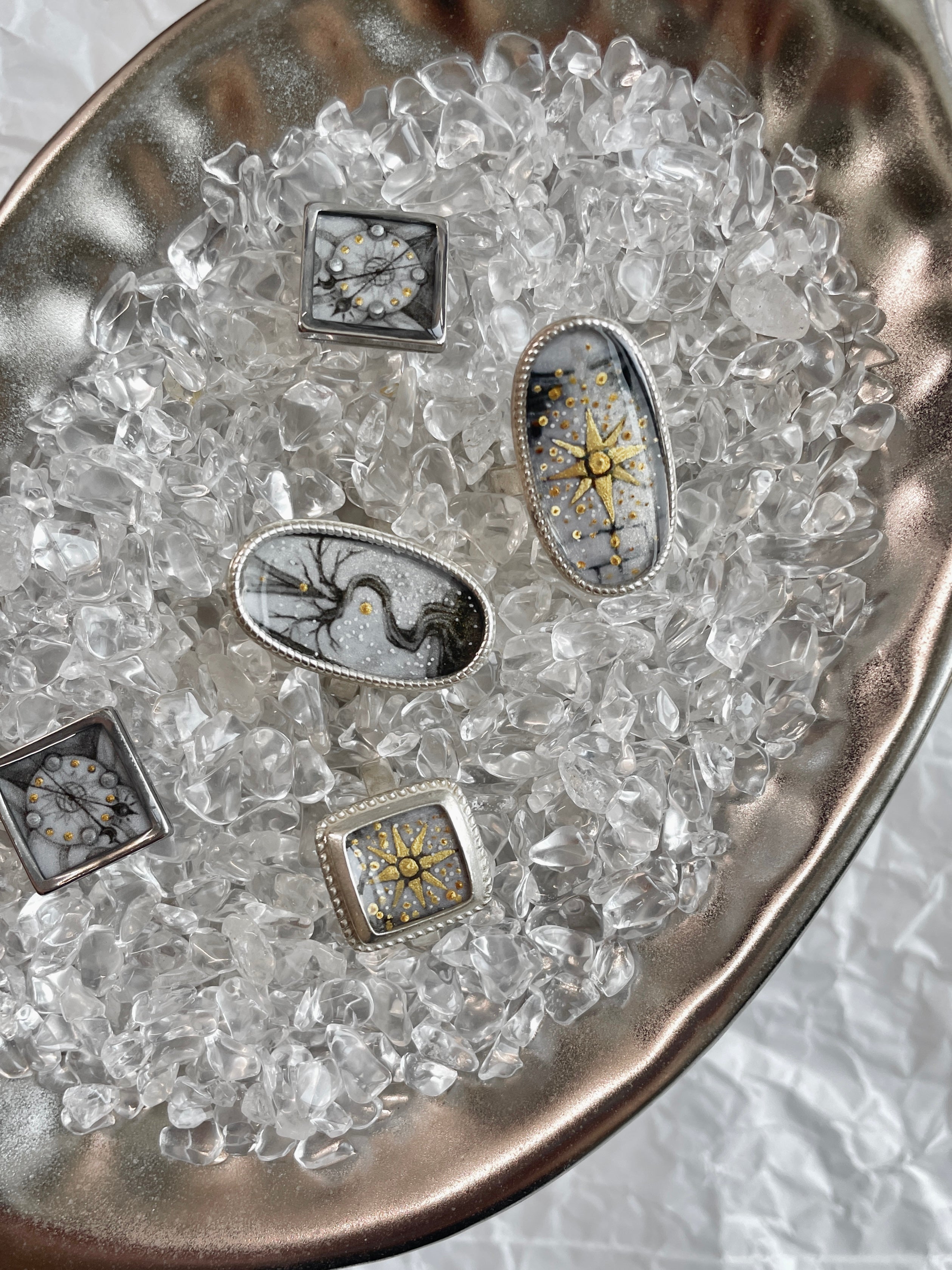 Ink Tree Silver-Plated Ring