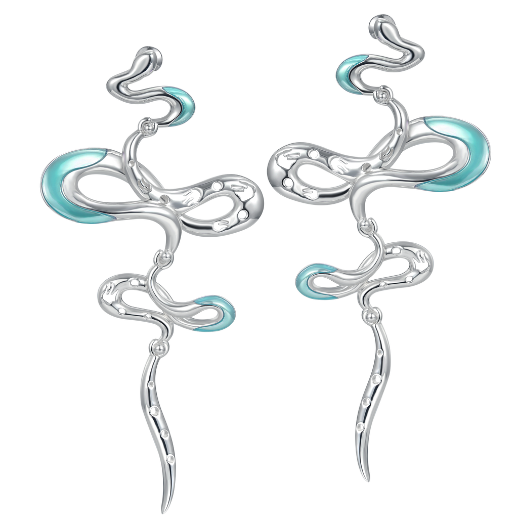 Twin Fairy Serpent Drop Earring – Jade