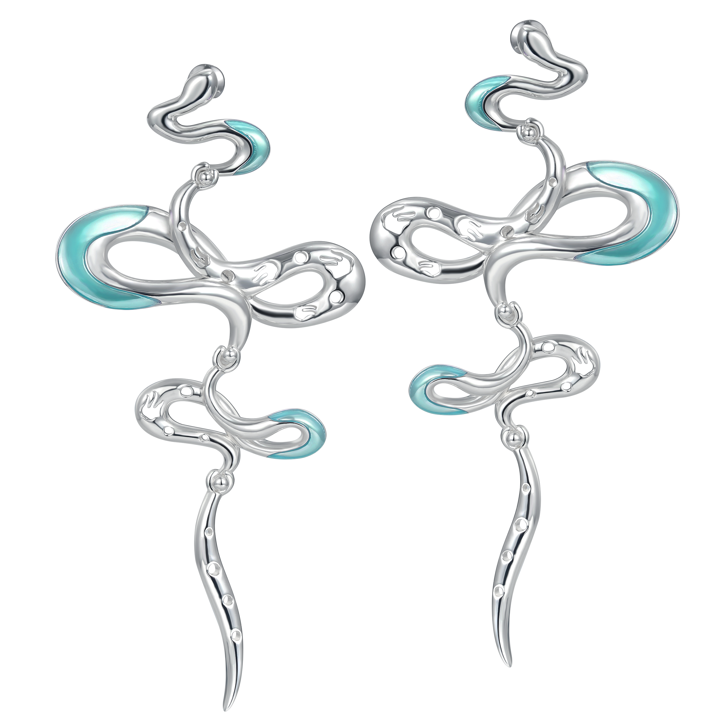 Twin Fairy Serpent Drop Earring – Jade
