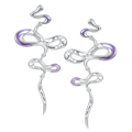 Twin Fairy Serpent Drop Earring – Violet