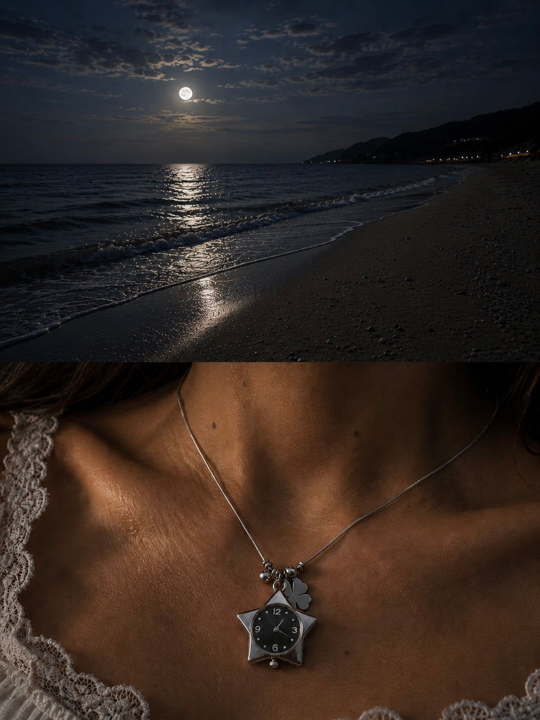 Stellar Time Necklace - Black Romance