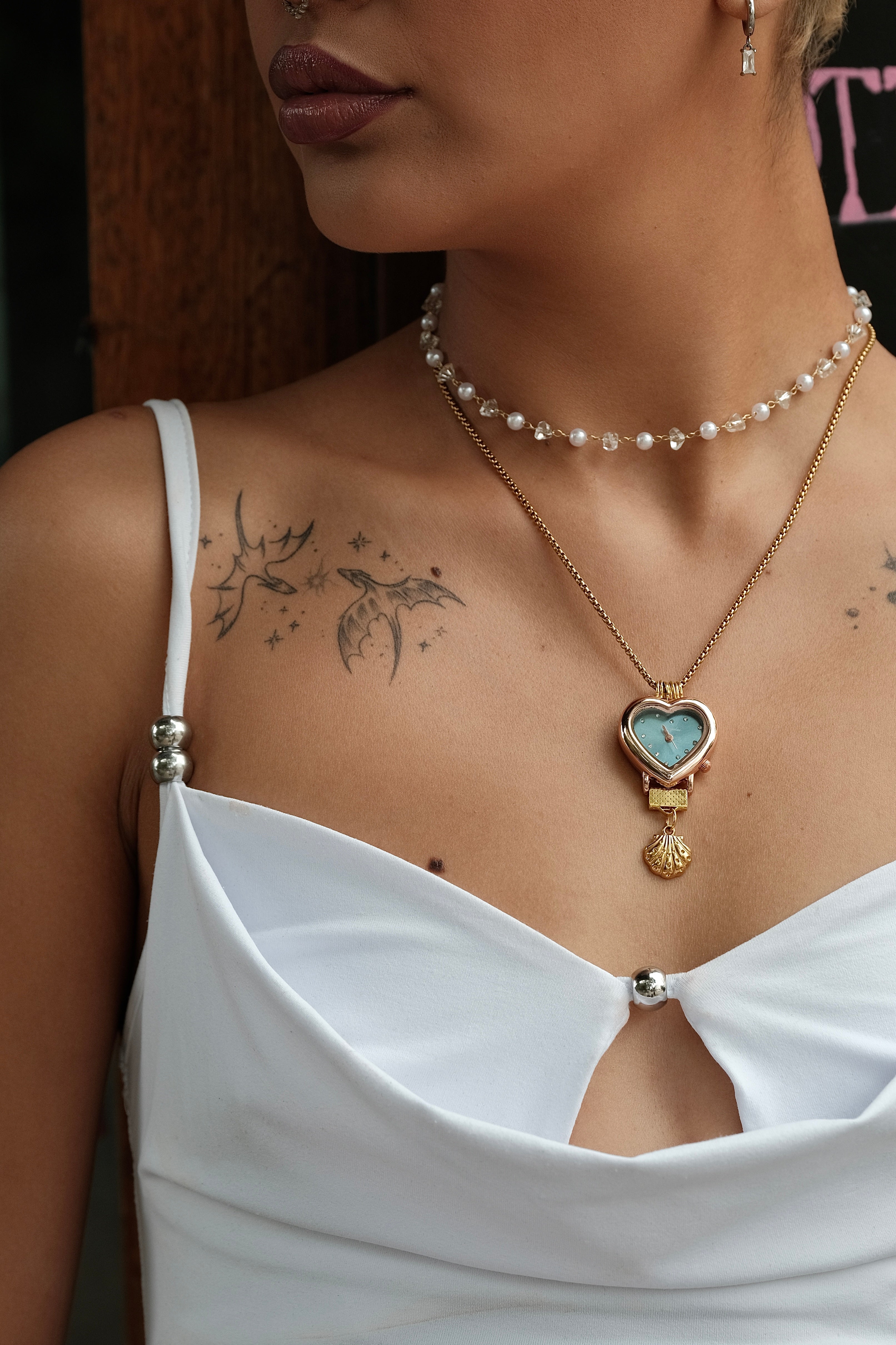 Menlv Mint Tide Heart Necklace