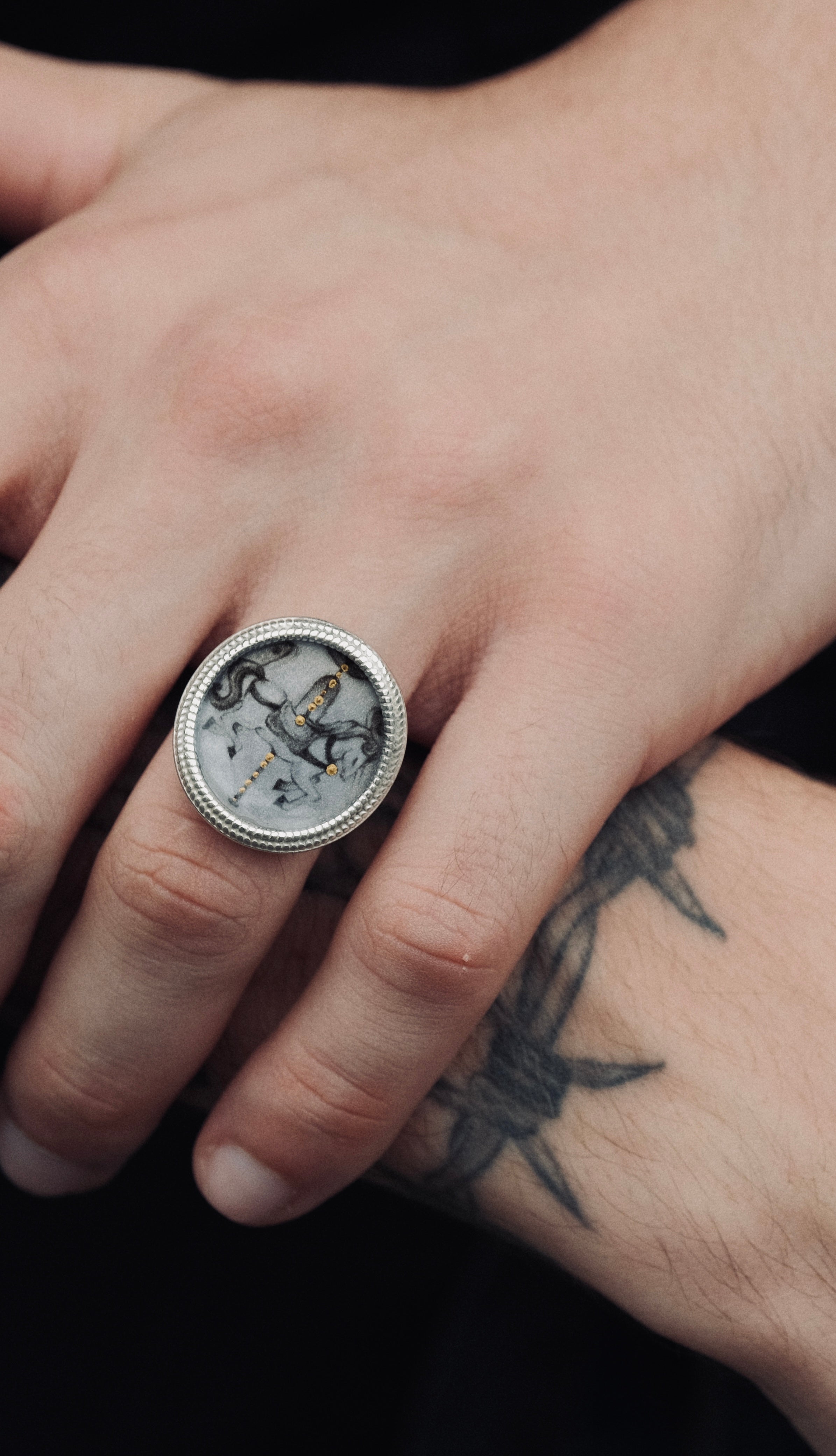 Carousel Ink Silver-Plated Ring