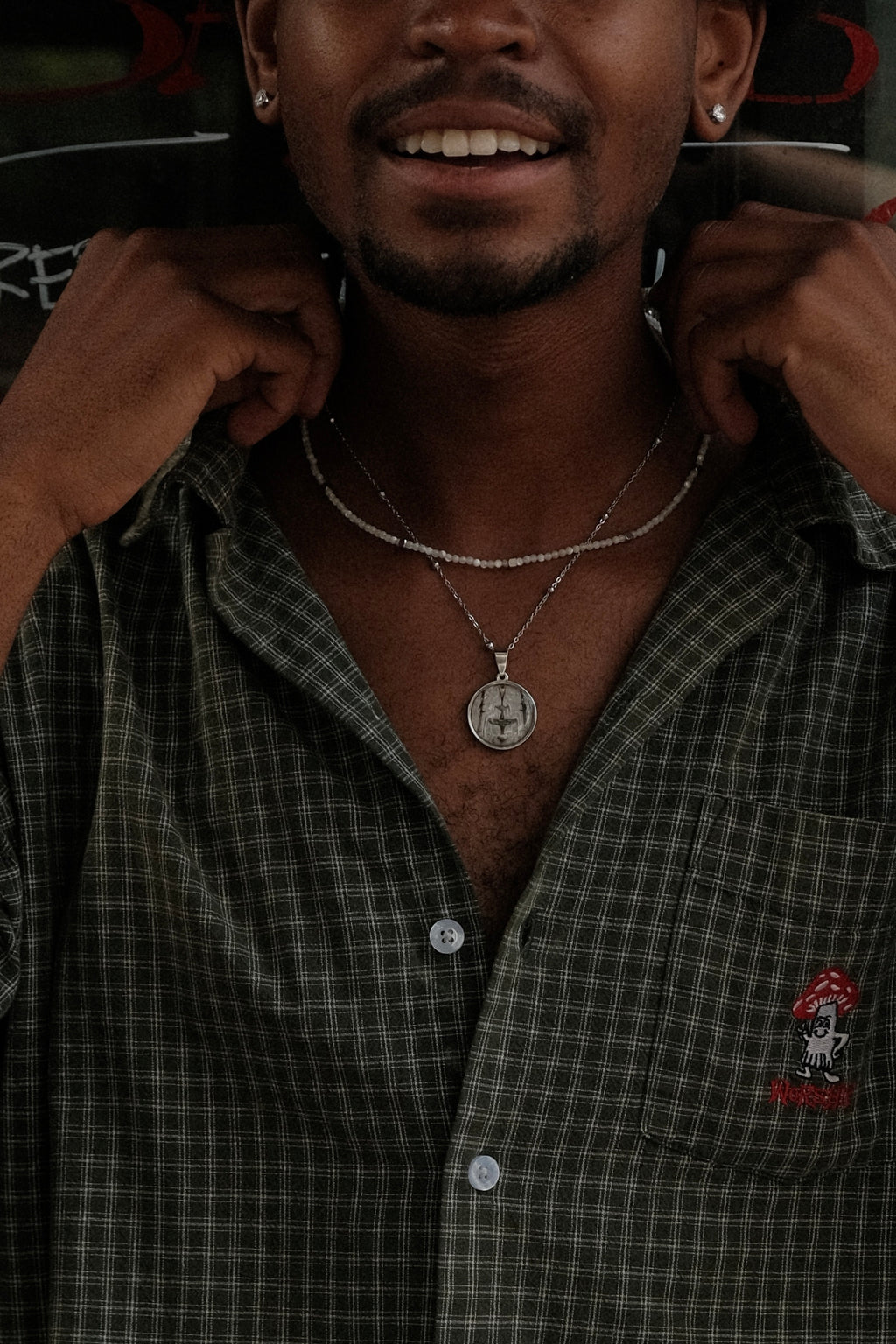 Lunar Fountain Double Chain Necklace – White