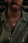 Lunar Fountain Double Chain Necklace – White