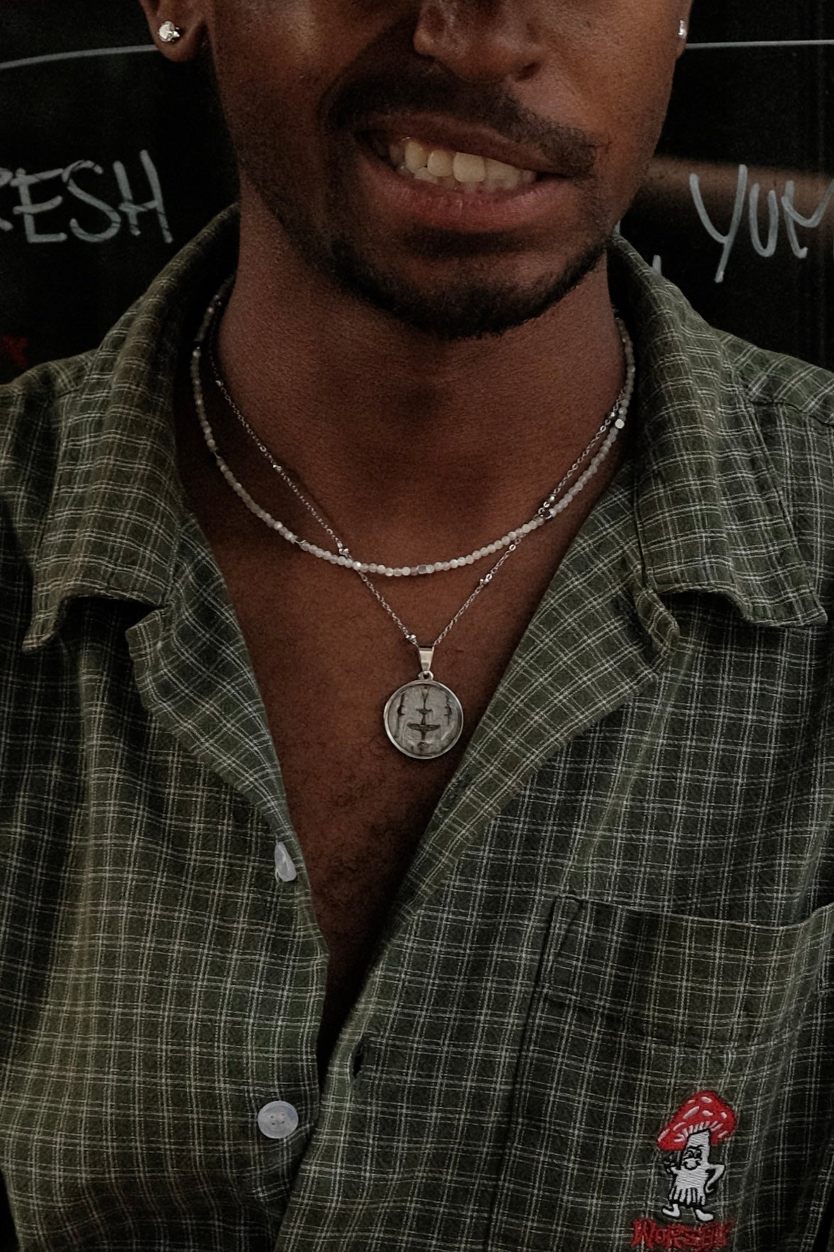 Lunar Fountain Double Chain Necklace – White