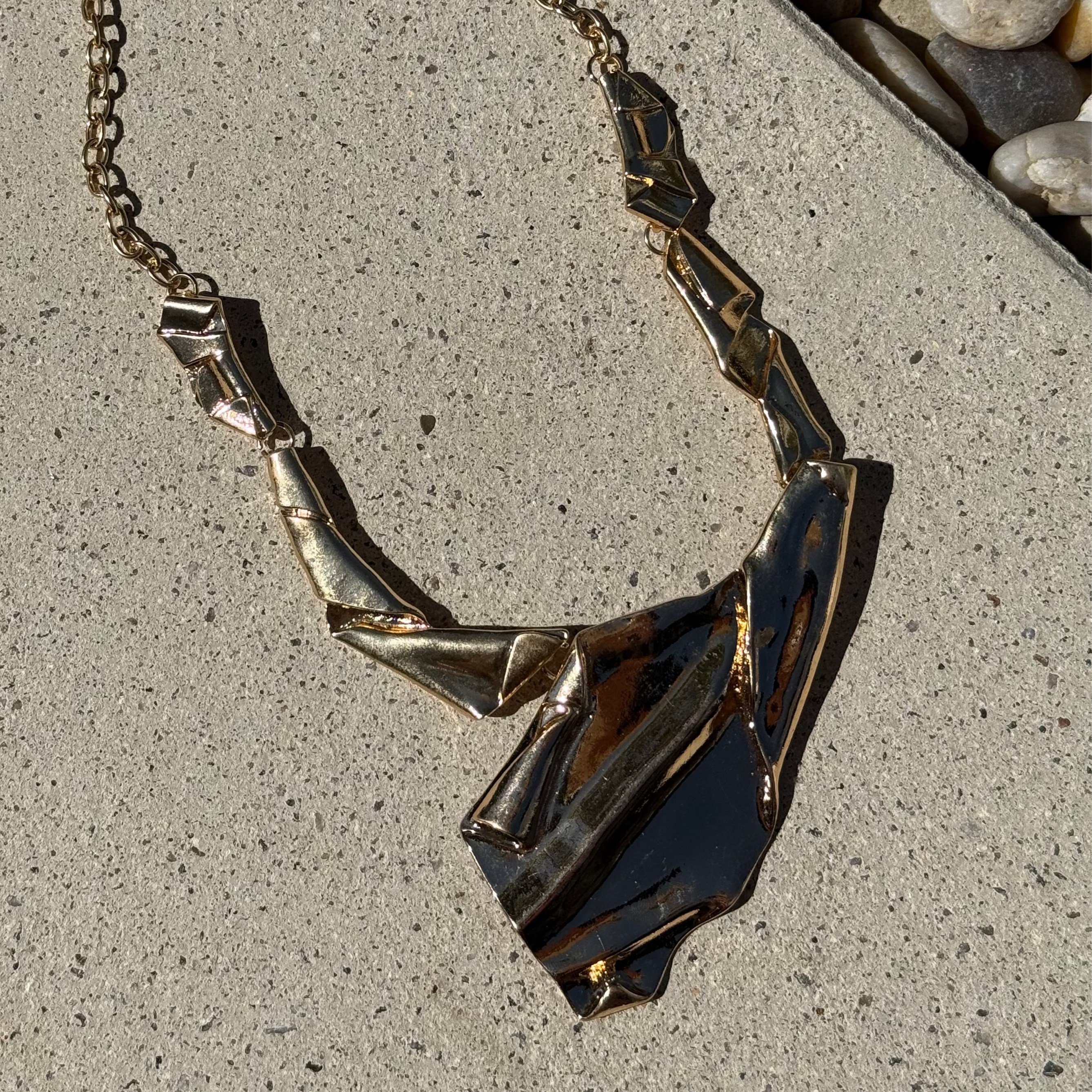 Edgy Retro Irregular Metal Necklace