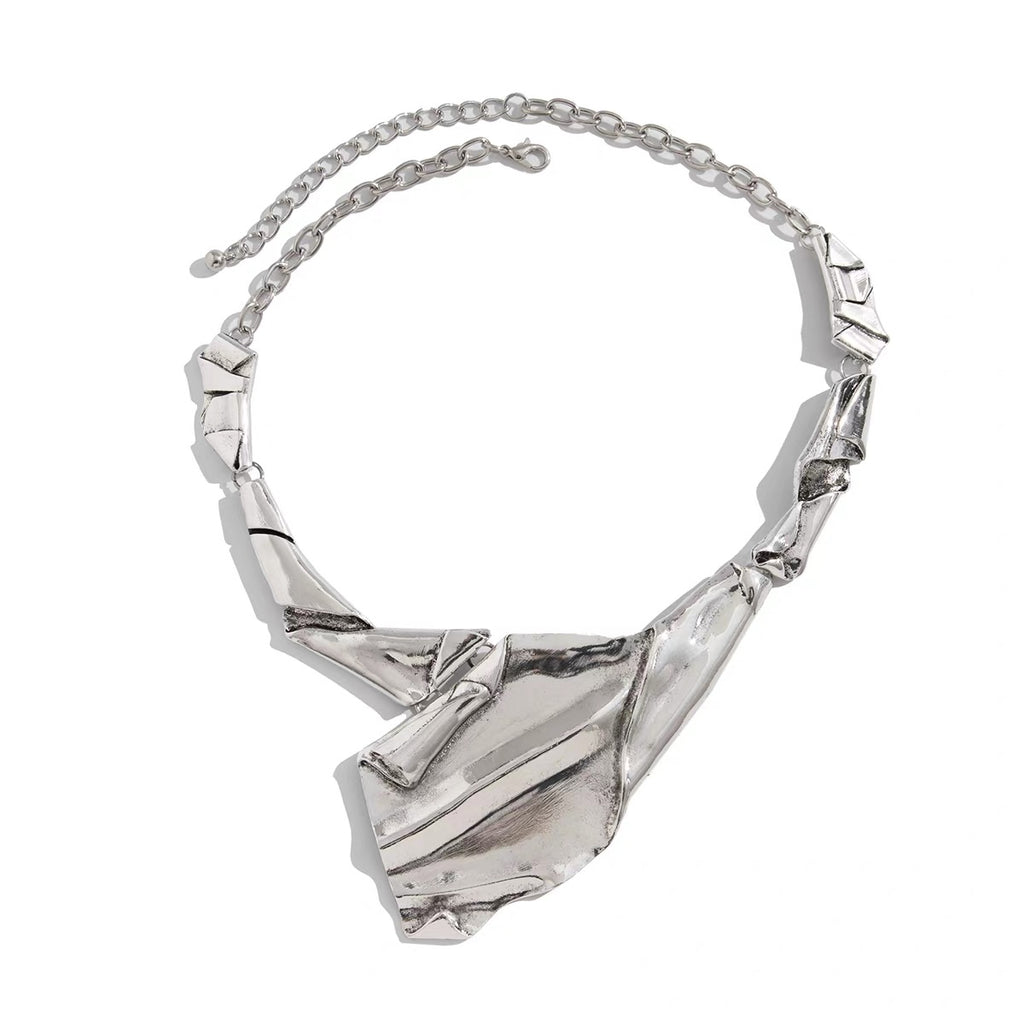 Edgy Retro Irregular Metal Necklace