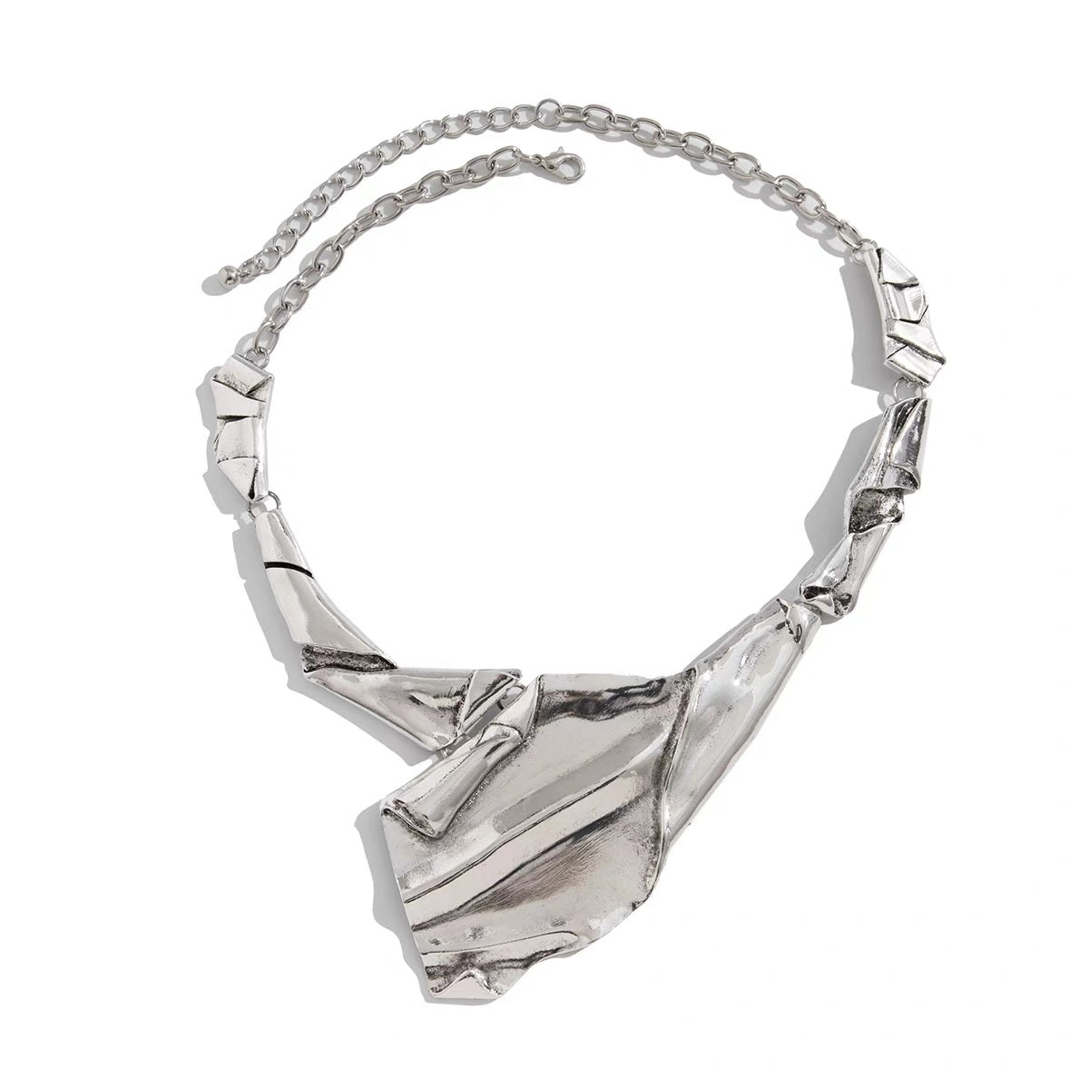 Edgy Retro Irregular Metal Necklace