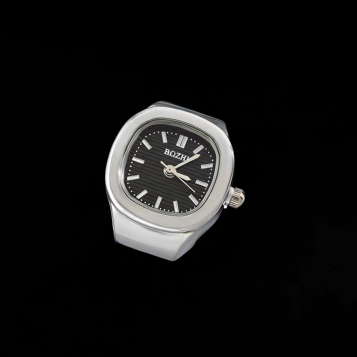 Time Capsule Clock Ring - Silver