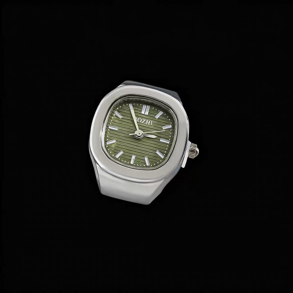 Time Capsule Clock Ring - Silver