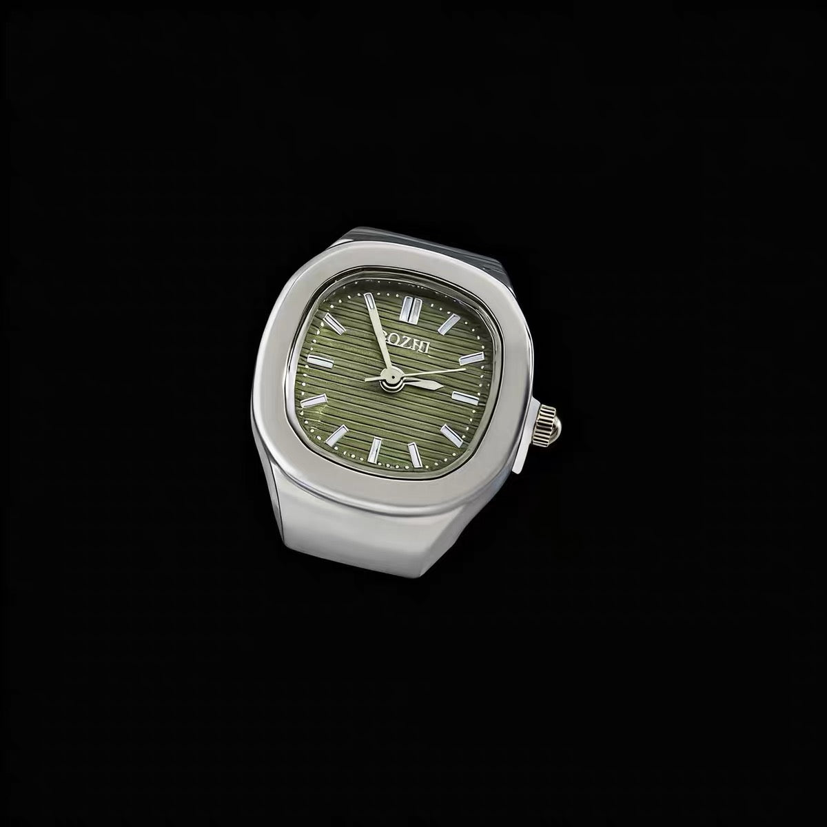 Time Capsule Clock Ring - Silver