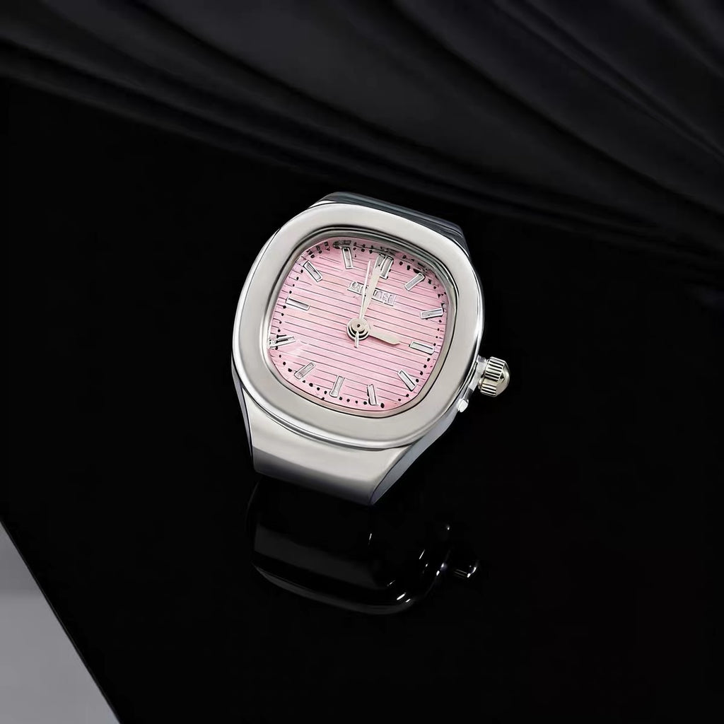 Time Capsule Clock Ring - Silver