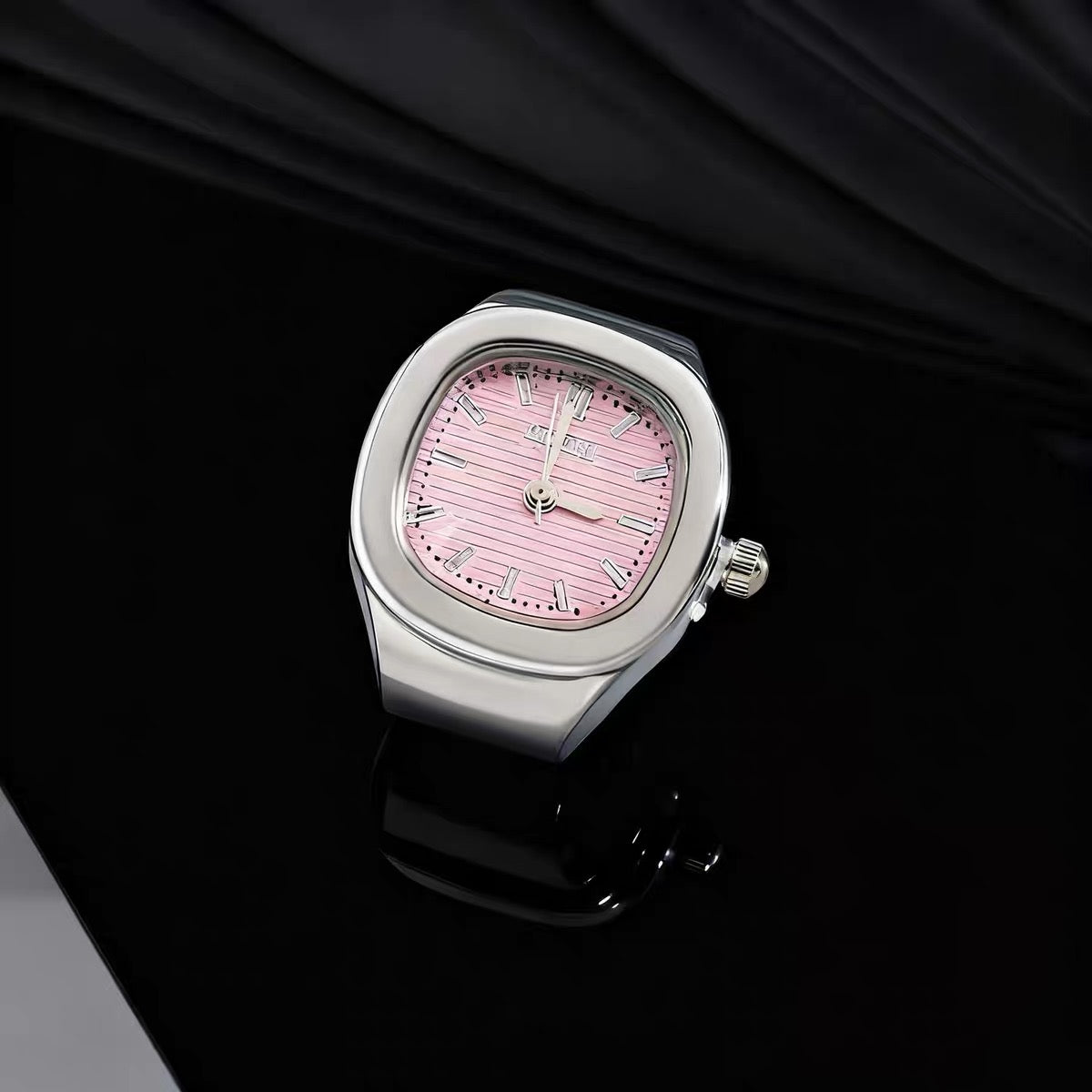 Time Capsule Clock Ring - Silver