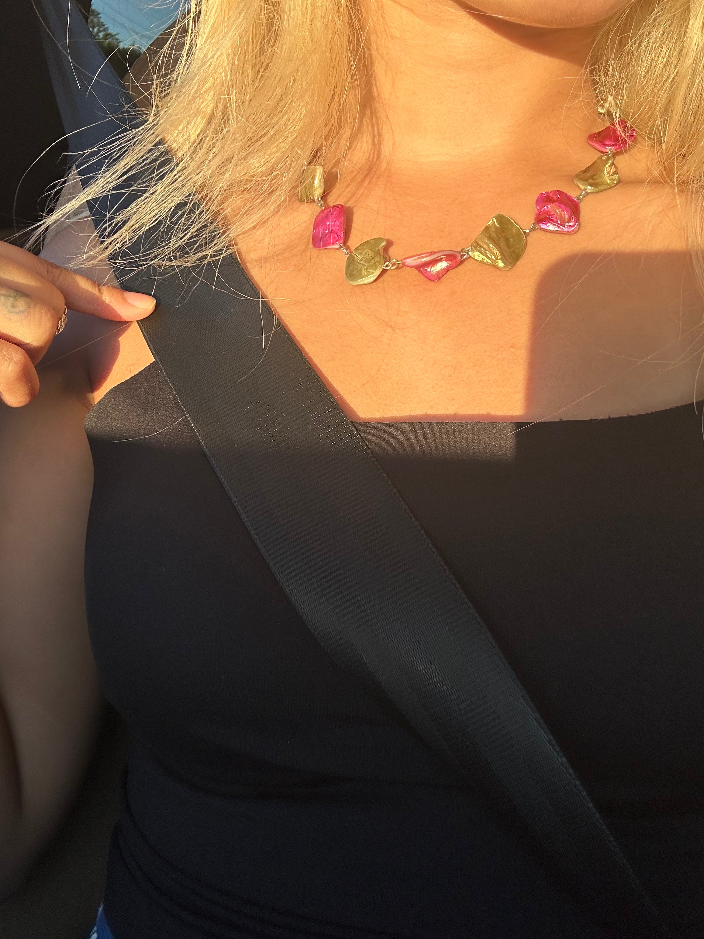 Fuss by Phoebe Rockpool Necklace — Green & Pink