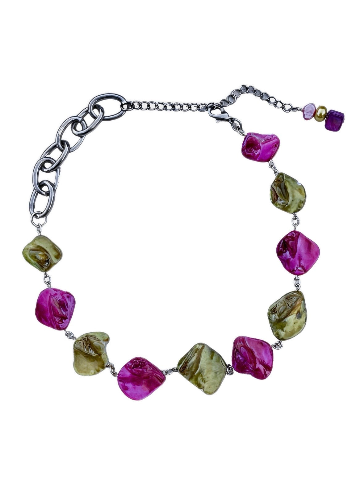 Fuss by Phoebe Rockpool Necklace — Green & Pink