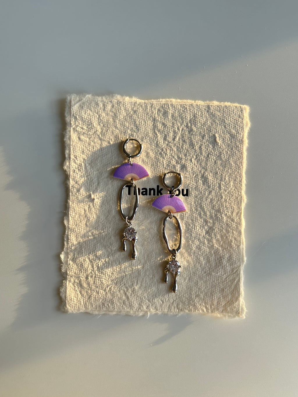 Violet Fan Drop Earrings