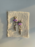 Violet Fan Drop Earrings