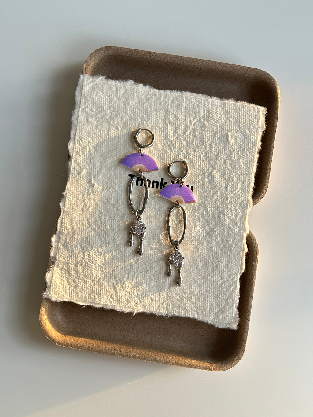 Violet Fan Drop Earrings