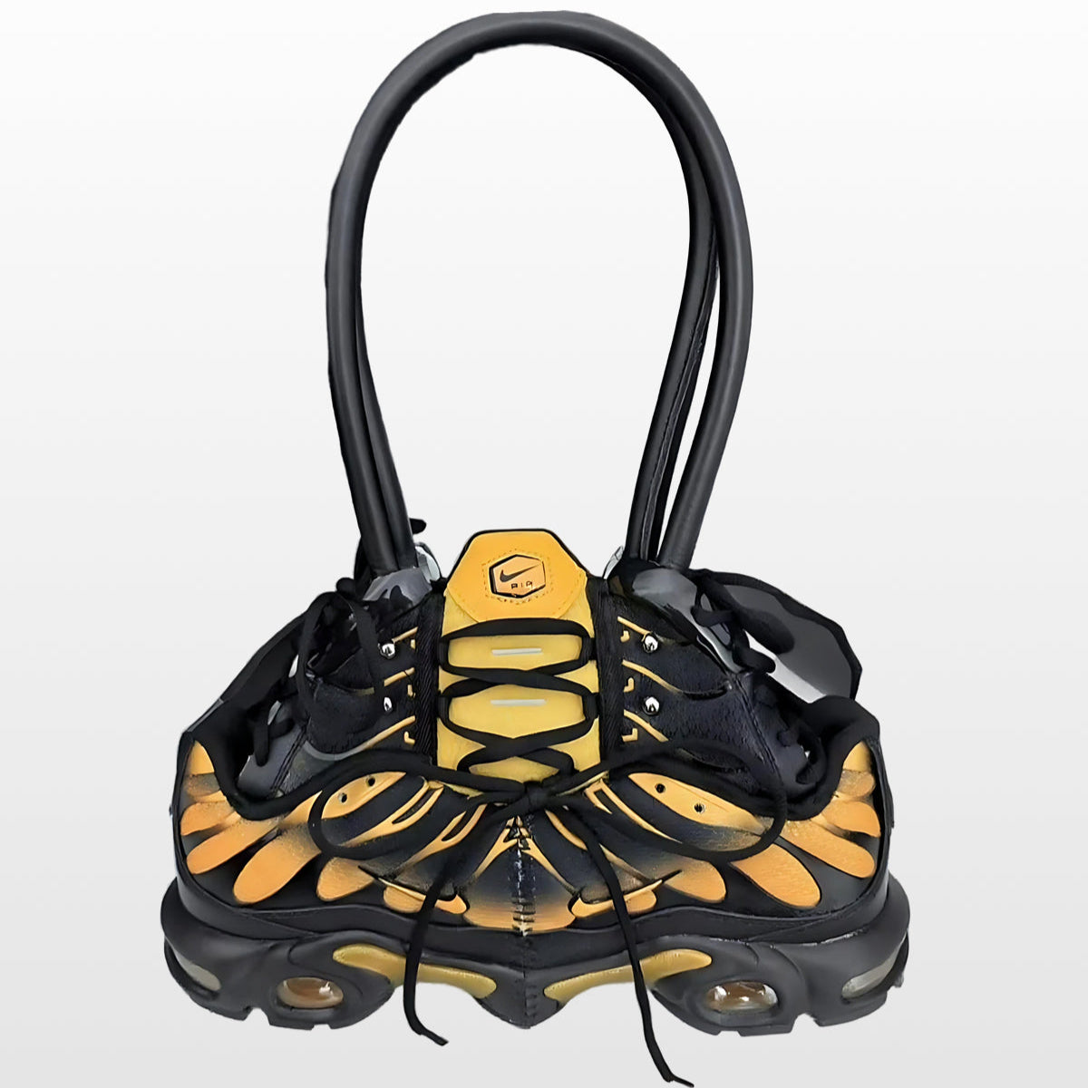 Reconstructed shoes into handbags