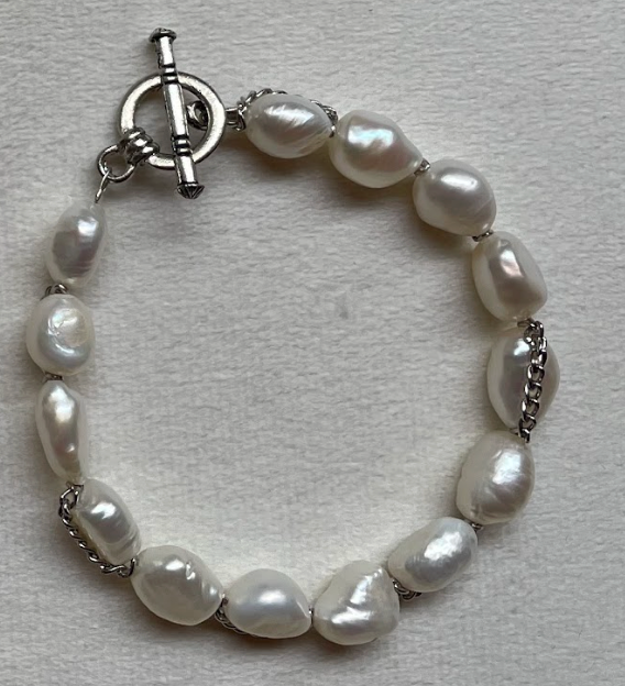 Upcycled Pearl Chain Bracelet