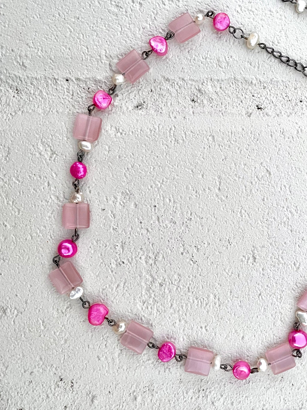 Fuss by Phoebe Sunday Necklace — Pink