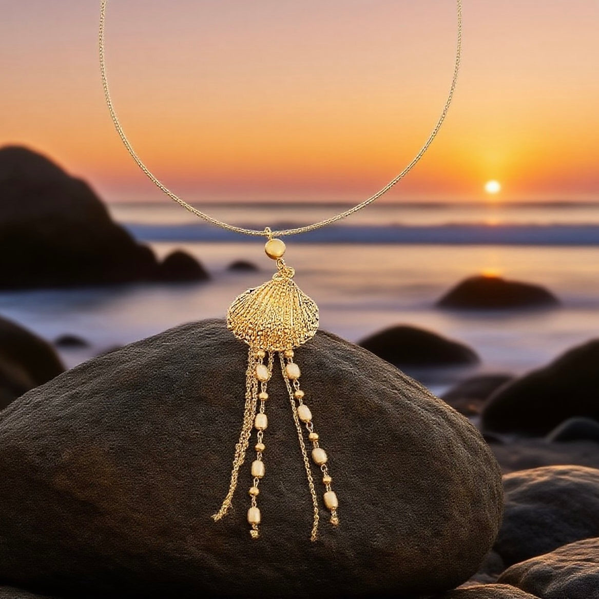 Jellyfish seashell necklace