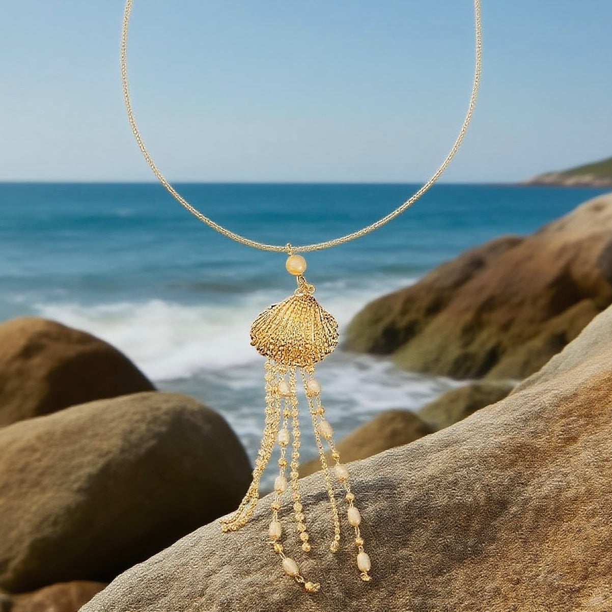 Jellyfish seashell necklace