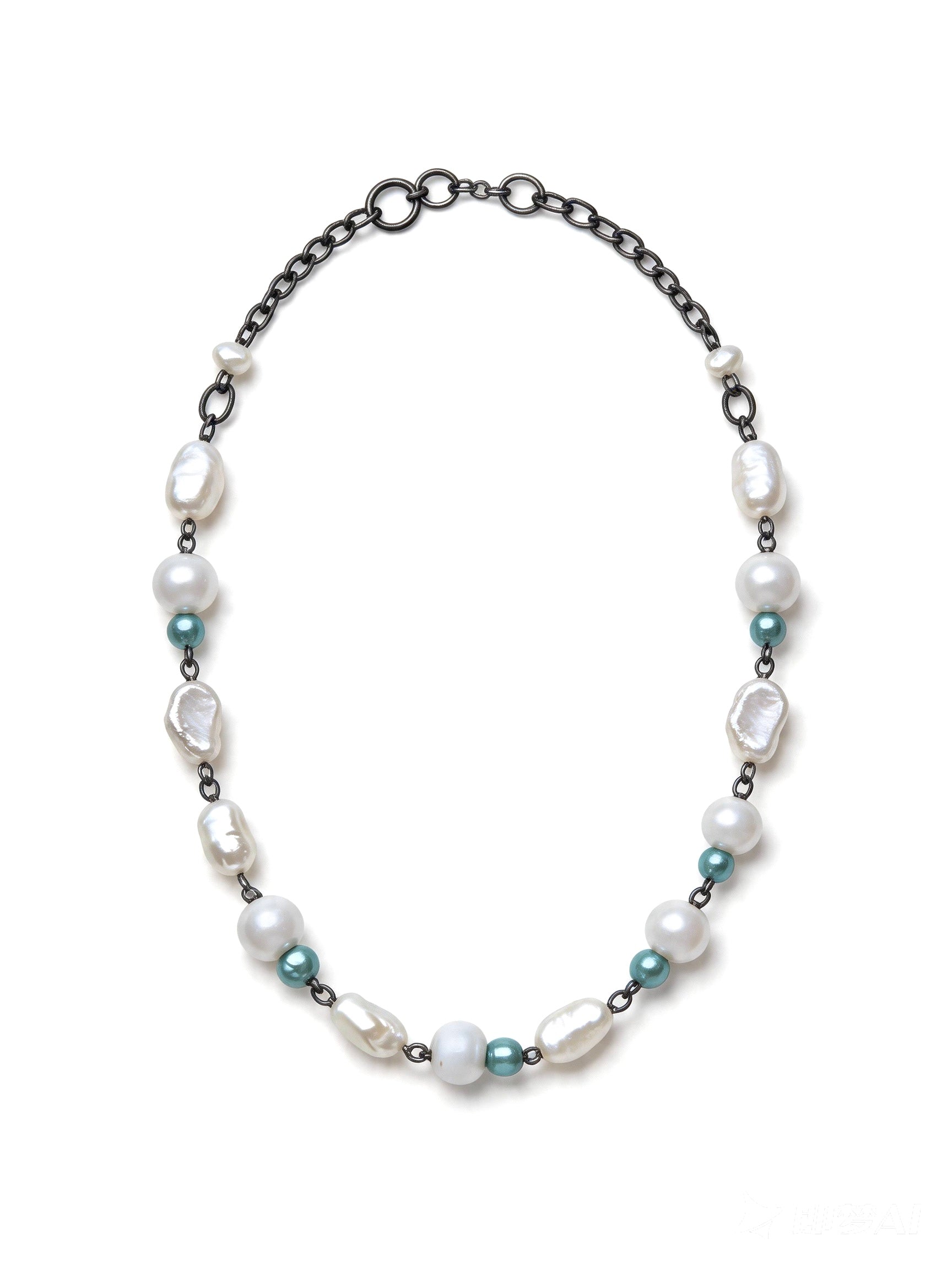 Fuss by Phoebe Sunday Necklace — Blue & White