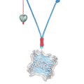 Baby Blue Love Ribbon Pendant Necklace