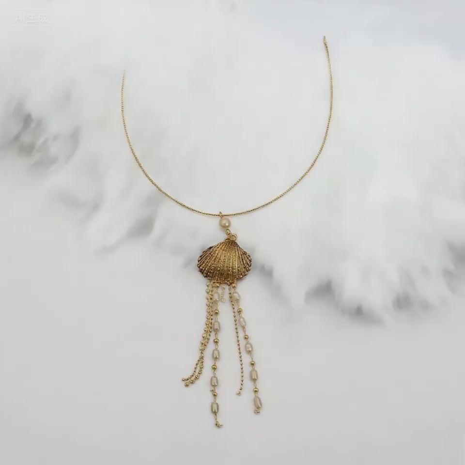 Jellyfish seashell necklace